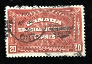 Canada #E4 used F/VF 1930 Special Delivery 20c red CV$25.00 (INV-06) - Picture 1 of 2