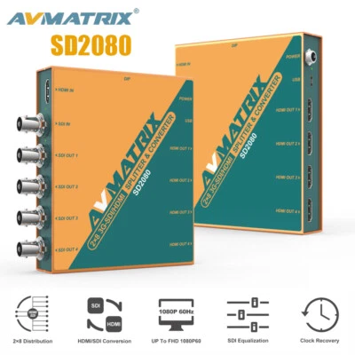 AVMATRIX SD2080 2x8 Splitter & Converter SDI/HDMI Conversion Up to FHD 1080P60 - Image 1 of 4