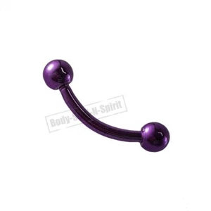 Augenbrauen-Typ 3 - Piercings Ringe VIOLETT Kurve Schmuck 316L - Bild 1 von 6