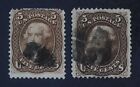 CKStamps: US Stamps Collection Scott#76 5c Jefferson Used 2 Shades