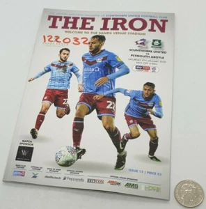 2019/20 SCUNTHORPE UTD v PLYMOUTH ARGYLE League 2 Match Program Used 4.12.19 #13 - Picture 1 of 3