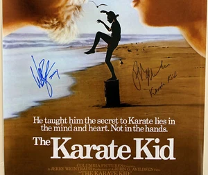 Karate Kid Autographed Movie Poster signed by 2 inscribed 24x36 Beckett BAS coa - Picture 1 of 3