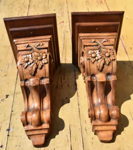 2 Stück CORBELS AKANTHUSBLATT Schriftrolle Designer Haus Wand Verzierungen handgeschnitzt - Bild 1 von 7