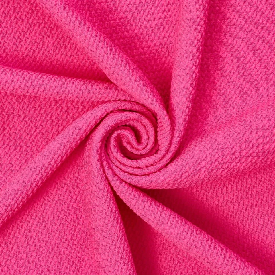 Neon Fuchsia Pink Bullet Stretch Sewing Fabric 1.2 yd 60" soft textured SECONDS - Image 1 of 4
