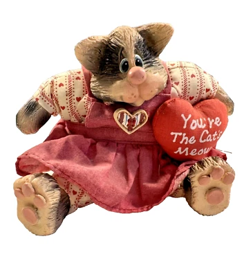 8-дюймовая винтажная редкая полочная фигурка AMORE THE CAT Russ Berrie & Co. You're The Cats Meow! - Изображение 1 из 4