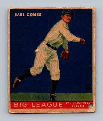 Tarjeta de béisbol vintage 1933 Goudey #103 Earl Combs novato patio baja calidad Foto 1 de 2