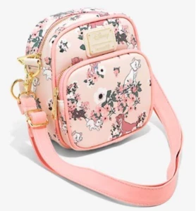 Nuevo con etiquetas Bolso bandolera floral rosa de los parques de Disney Los Aristocatos Marie rosa - Imagen 1 de 5