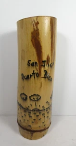Jarrón de bambú natural recuerdo San Juan Puerto Rico hecho a mano - Imagen 1 de 12