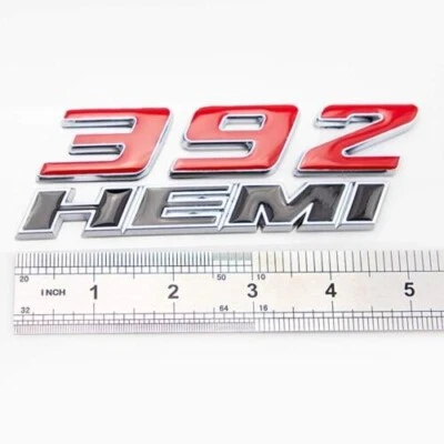 392 HEMI Emblem Letter For Challenger Durango Charger Glossy Black + Red Decal Foto 1 de 3