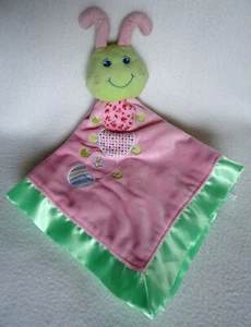 Mary Meyer Girls Caterpillar Lovey Security Blanket Pink Green Satin Bug Lovey - Picture 1 of 5