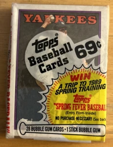 1988 Topps Baseball Cello Pack Steve Trout Yankees (Top) Jody Davis Cubs (Back) - Picture 1 of 2