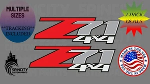 (2x) Z71 4x4 Vinyl Bedside Decal Chevy Silverado GMC Sierra Truck Sticker 2-PACK - Foto 1 di 9