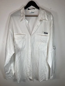 COLUMBIA Long Sleeve PFG SHIRT PERFORMANCE VENTED FISHING GEAR 2XL XXL White - Picture 1 of 2