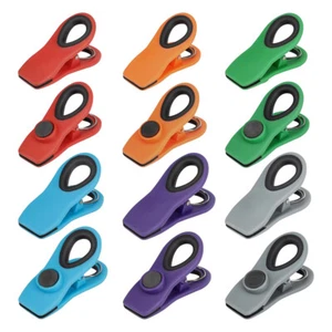 12 Pack Magnetic Chip Clips Bag Clips Food Bag Clips for Food Packages Kitchen - Picture 1 of 22