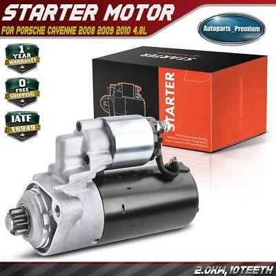Starter Motor for Porsche Cayenne 2008 2009 2010 V8 4.8L 2.0KW CW 12V 10Teeth - Image 1 of 4