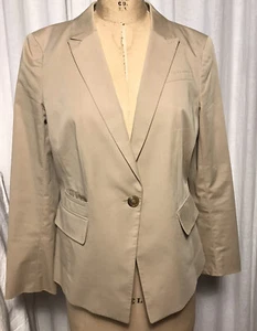 Ann Taylor Women’s Fitted Khaki Jacket Sz 8 pre-owned - Picture 1 of 9