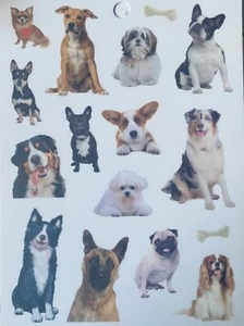 Dog Puppy Pug Realistic Scrapbook Craft Stickers CUTE! - Picture 1 of 1