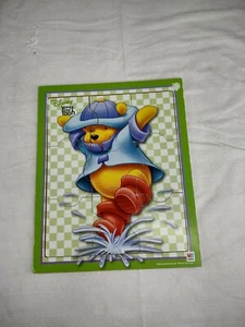 Disney Winnie The Pooh Playing in the Rain Puddle 9 Piece Woodboard Puzzle - Picture 1 of 6