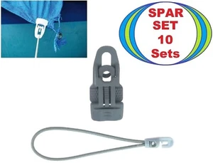10 Holdon Midi Clip Banner Planen Spanner grau + 18 cm x Ø4 mm Spann Gummi Haken - Picture 1 of 17
