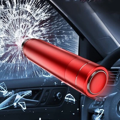 2-in-1 Car Window Glass Breaker Seat Belt Cutter Mini Safety Escape Hammer Red