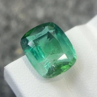 6.75 Carat Natural Green Tourmaline Cushion Cut - Image 1 of 4