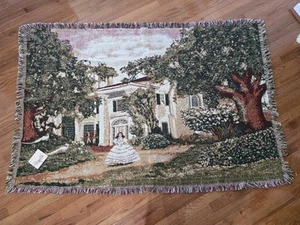 Vom Winde verweht Jacquard Wohndecke "Scarlett At Tara" Baumwolle Chatham 1994 - Bild 1 von 9