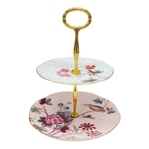 Wedgwood Cuckoo Tea Story 2 Tier Cake Stand Serving Tray Harlequin Collection - Picture 1 of 11