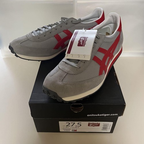 ASICS Sneakers Onitsuka Tiger EDR78 uomo 9.5US grigio rosso mai usate con scatola