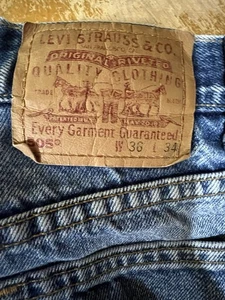 Levi's 505 Jeans Herren 36x34 Regular Fit Straight Leg Denim Blau - Bild 1 von 7