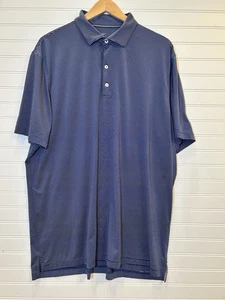 Johnnie O Polo Shirt Mens XL Blue White Striped SS Performance Golf Athleisure - Picture 1 of 8