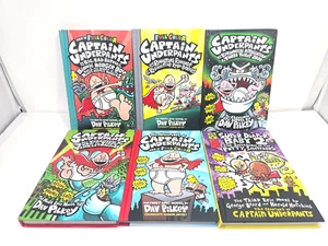 Lot of 6 Captain Underpants Hardcover Books w/ Super Diaper Baby by Dav Pilkey - Picture 1 of 4
