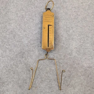 Antique CHATILLON Letter Balance Postal Scale Brass 8 oz c.1880s New York Vtg - Picture 1 of 5