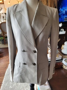 Stella McCartney Runway Beige Grau Mimimalistisch Taillierter Blazer - Bild 1 von 7