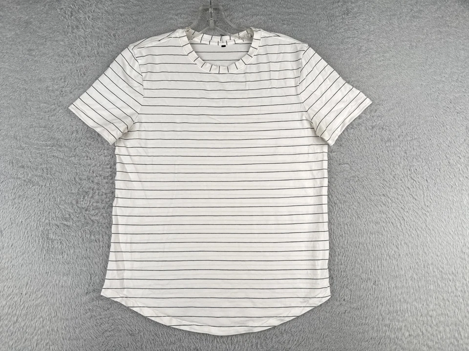 Camisa Lululemon Mujer 4 Negra Blanca Rayas Algodón Pima Love Crew Gimnasio Informal Foto 1 de 4