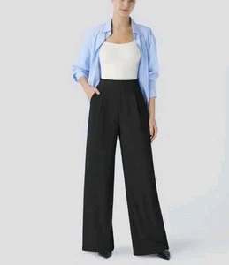 Halara Flex High Waisted Body Sculpt Waist-Slimming Side Pocket Wide Leg NWT L - Picture 1 of 4