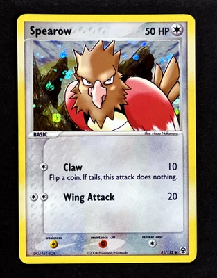 2004 Pokemon SPEAROW Ex FireRed & LeafGreen Set REVERSE HOLO Foil Card 81/112 NM - Image 1 of 4