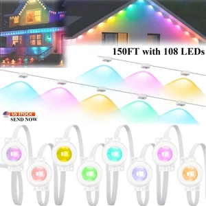 Permanent Outdoor Lights 150FT, IP65 Waterproof Outdoor RGB Lights with Remote - Picture 1 of 26