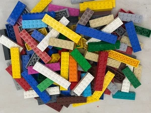 65 LEGO LARGE BRICKS BUILDING BLOCKS 2X6 2X8 2X10 MIXED COLORS 2x - Wide Pieces - Picture 1 of 8