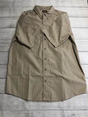 Camisa masculina Cabelas grande alta bronzeada manga curta botão frontal caminhadas ao ar livre - Imagem 1 de 4