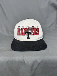 Texas Rangers MLB '47 Brand White Black Script Hitch Adjustable Snapback Hat Cap - Picture 1 of 13