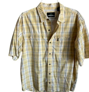 Red Head Mens Short Sleeve Button Down Fishing Shirt SZ XL Plaid Yellow Pockets - Picture 1 of 11