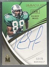 2018 Immaculate Collegiate Marshall Ink Randy Moss On-Card Autograph AUTO/#25
