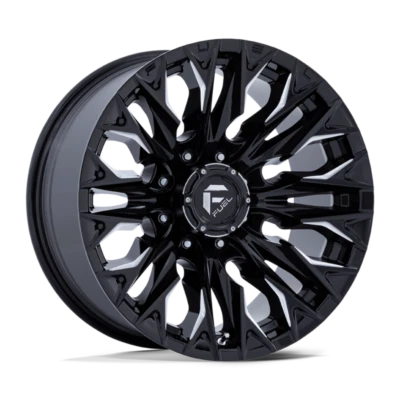 Llantas negras de 20 pulgadas para camioneta Chevy Silverado 2500 3500 20x9 + 20 mm llama de combustible Foto 1 de 4