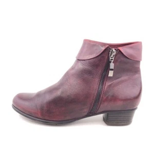 Spring Step Stockholm Red Leather Zip Ankle Booties EUR 37 Womens Size 6.5-7 - Picture 1 of 15