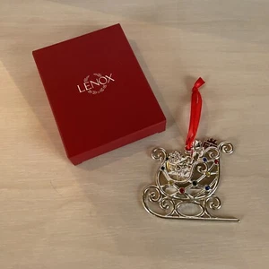 Lenox Sparkle And Scroll Multi-Kristall Schlitten Silber Teller Weihnachtsschmuck - Bild 1 von 6