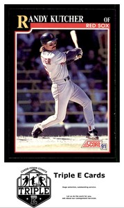 1991 Score #837 Randy Kutcher Boston Red Sox ~A3P