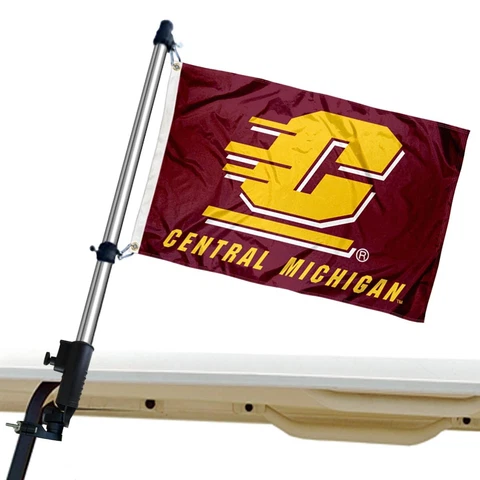 Central Michigan Chippewas Golf Cart Flag and Flagpole Mount Holder Cover