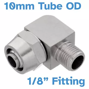 10mm Tube OD To 1/8" Male Thread Elbow Pneumatic Fitting Nickle Plated Copper - Picture 1 of 3