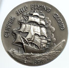 c.1970 LONGINES Clipper Ship Flying Cloud VINTAGE Sterling Silver Medal i113180