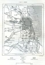 Chicago, Illinois ....Antique  Map, Plan..1892